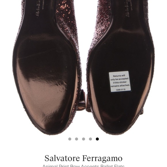 Salvatore Ferragamo Bow Accents Ballet Flats Size 7.5 Women’s - Picture 5 of 6